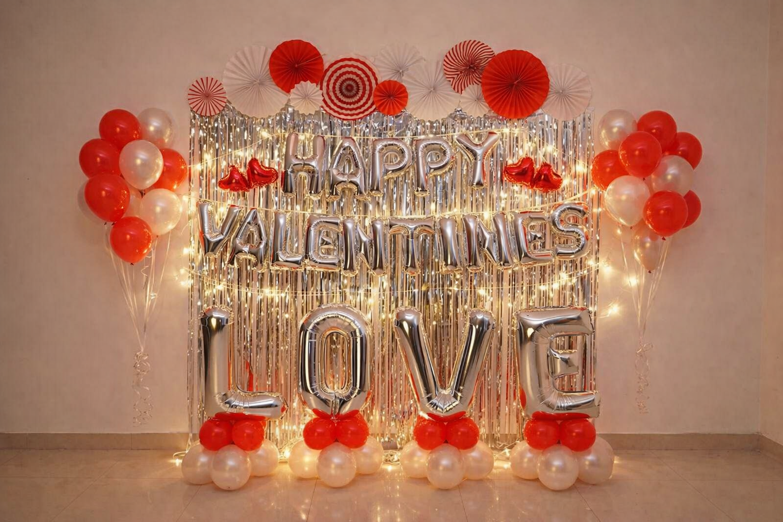 Silver Sparkle Valentine Backdrop